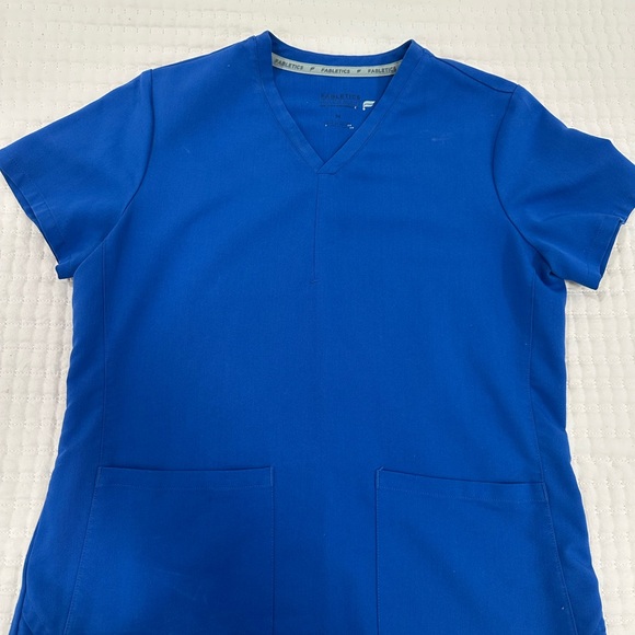 Royal Blue V-Neck Scrub Top - Picture 1 of 2